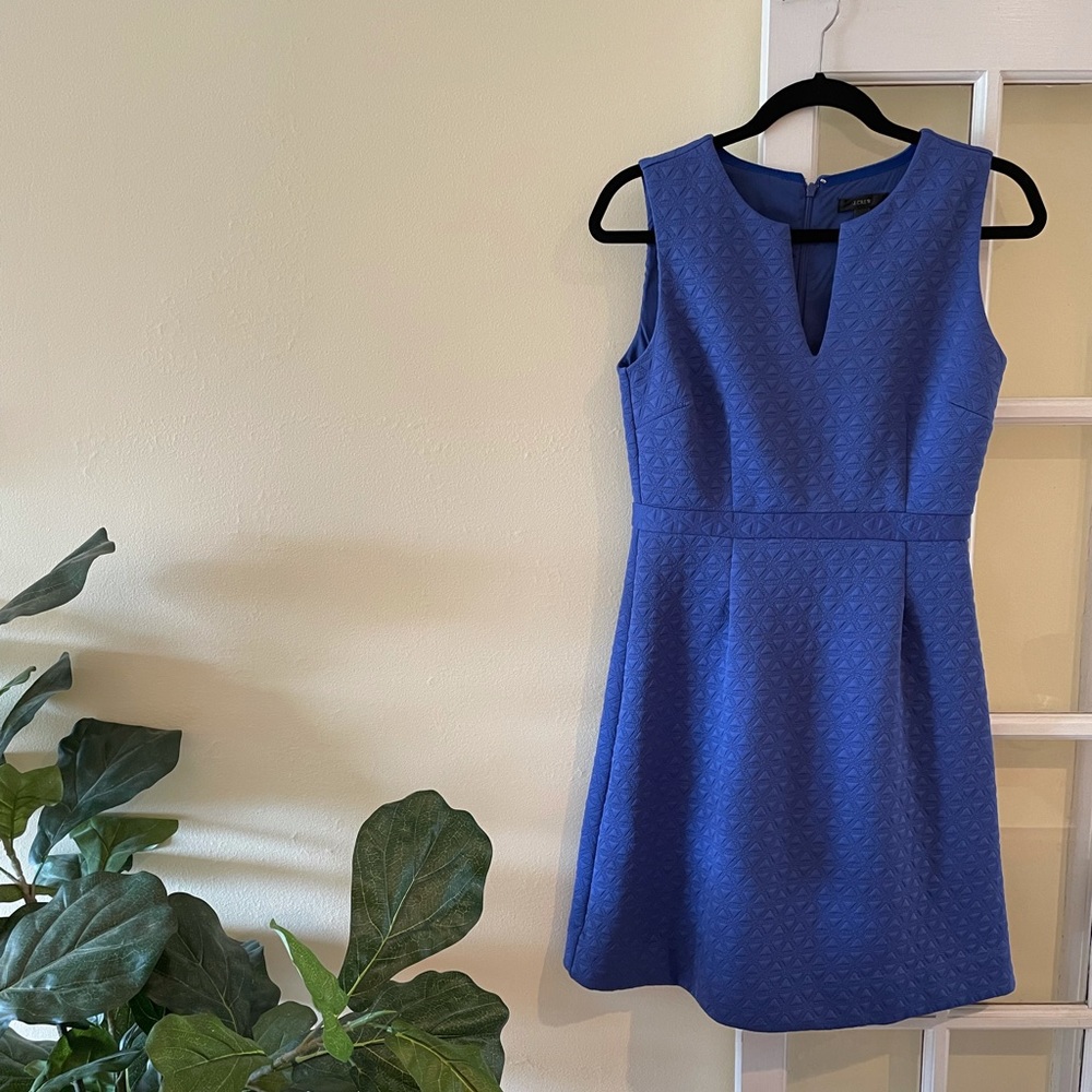 J Crew - Blue A-Line Textured Dress - Size 2